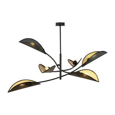 Emibig Lighting Taklampa LOTUS 6 SVART/GULD