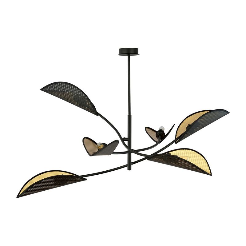 Emibig Lighting Taklampa LOTUS 6 SVART/GULD