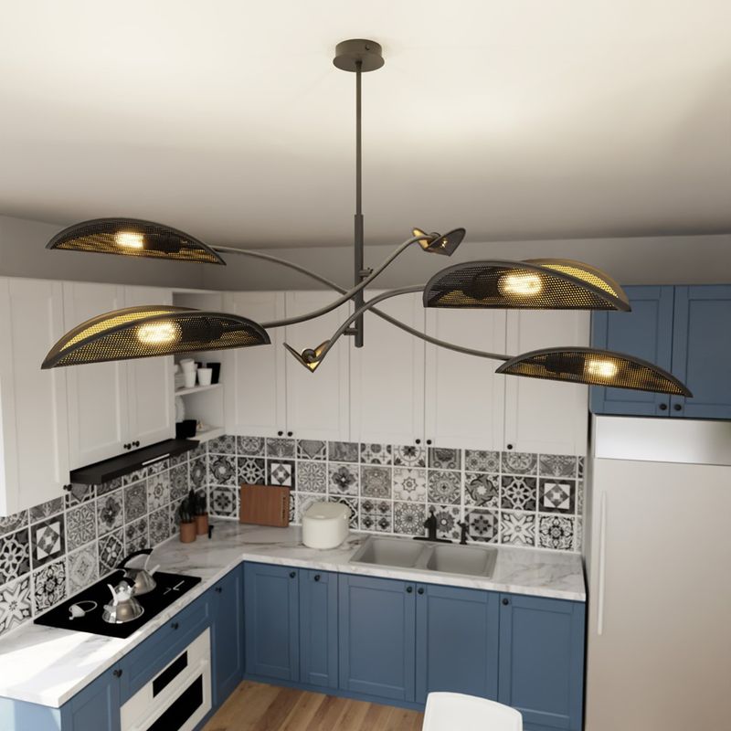 Emibig Lighting Taklampa LOTUS 6 SVART/GULD