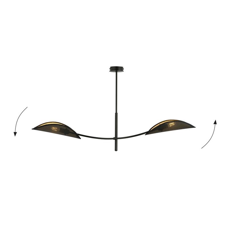 Emibig Lighting Taklampa LOTUS 2 SVART/GULD