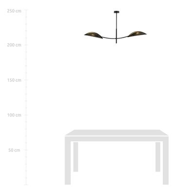 Emibig Lighting Taklampa LOTUS 2 SVART/GULD