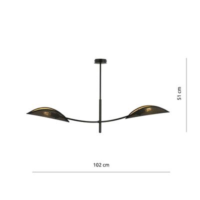 Emibig Lighting Taklampa LOTUS 2 SVART/GULD