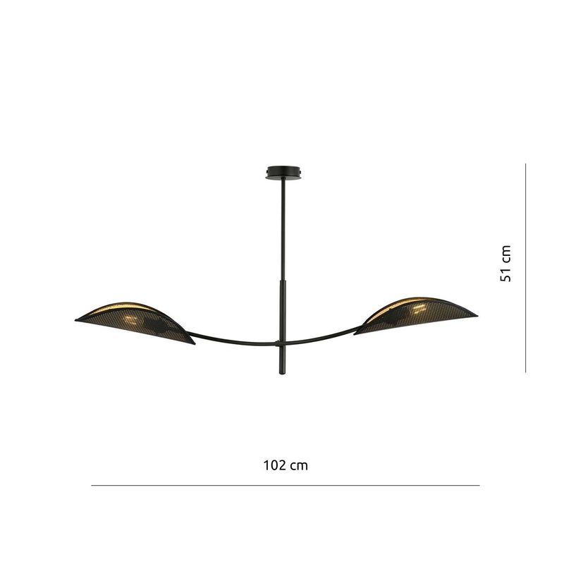 Emibig Lighting Taklampa LOTUS 2 SVART/GULD