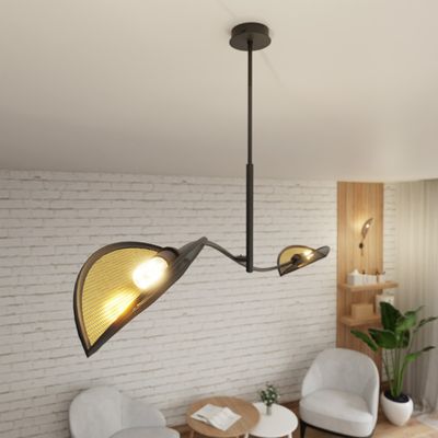 Emibig Lighting Taklampa LOTUS 2 SVART/GULD