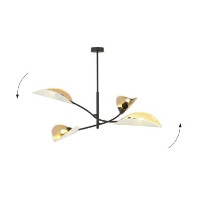 Emibig Lighting Taklampa LOTUS 4 VIT/GULD
