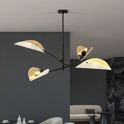 Emibig Lighting Taklampa LOTUS 4 VIT/GULD