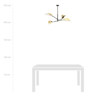 Emibig Lighting Taklampa LOTUS 4 VIT/GULD
