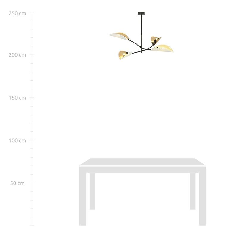 Emibig Lighting Taklampa LOTUS 4 VIT/GULD