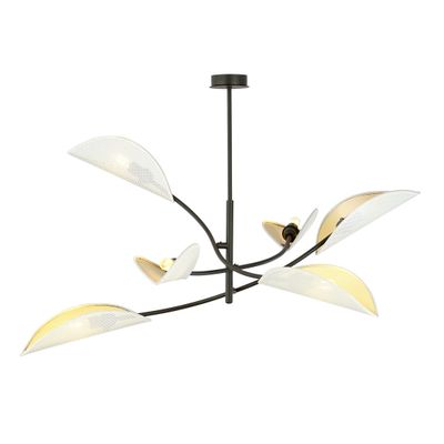 Emibig Lighting Taklampa LOTUS 6 VIT/GULD