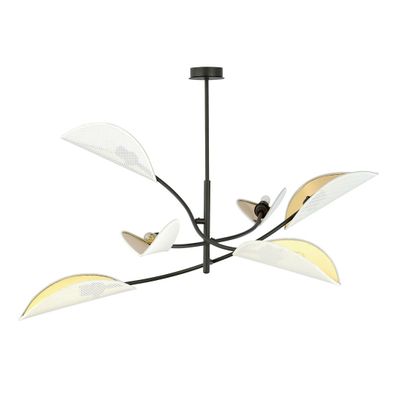 Emibig Lighting Taklampa LOTUS 6 VIT/GULD