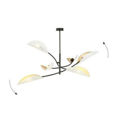 Emibig Lighting Taklampa LOTUS 6 VIT/GULD