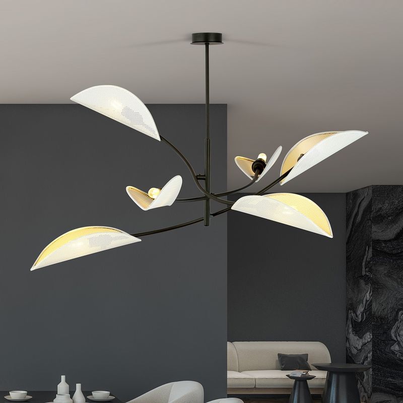 Emibig Lighting Taklampa LOTUS 6 VIT/GULD