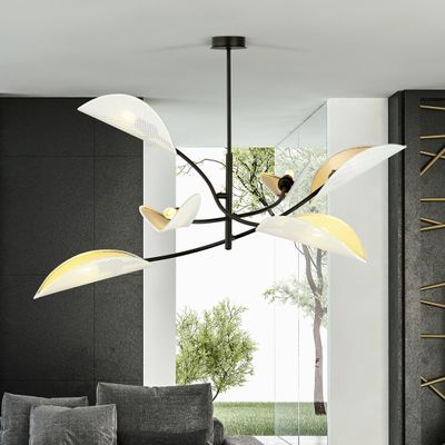Emibig Lighting Taklampa LOTUS 6 VIT/GULD