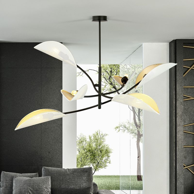 Emibig Lighting Taklampa LOTUS 6 VIT/GULD
