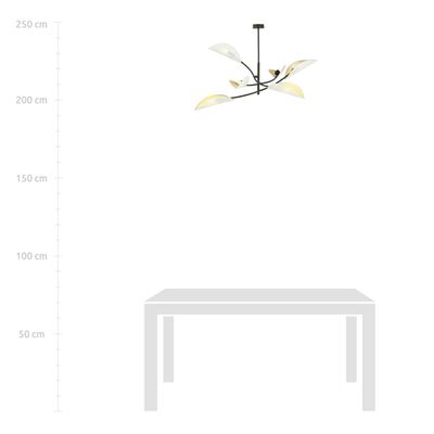 Emibig Lighting Taklampa LOTUS 6 VIT/GULD