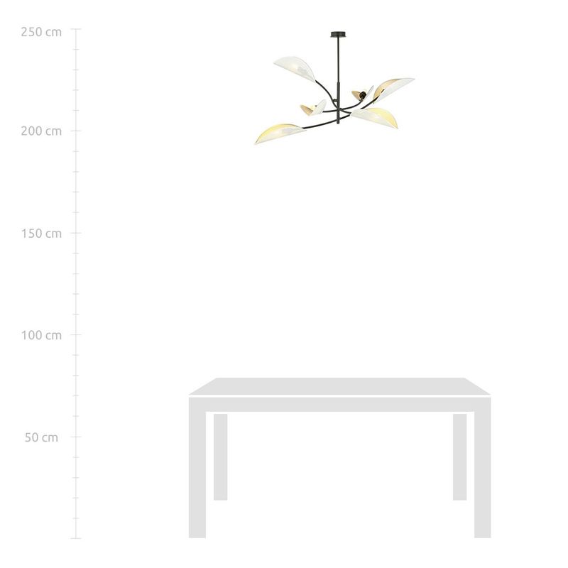Emibig Lighting Taklampa LOTUS 6 VIT/GULD