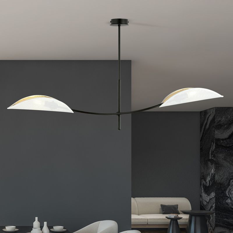 Emibig Lighting Taklampa LOTUS 2 VIT/GULD