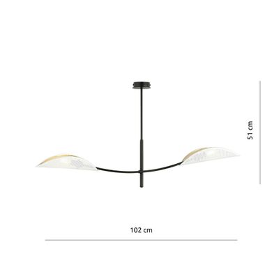 Emibig Lighting Taklampa LOTUS 2 VIT/GULD