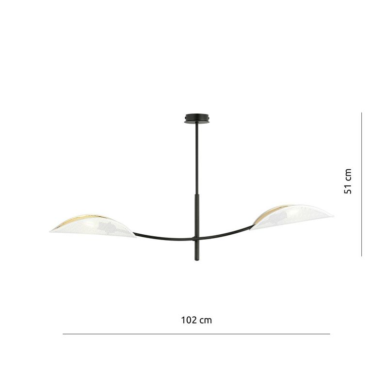 Emibig Lighting Taklampa LOTUS 2 VIT/GULD