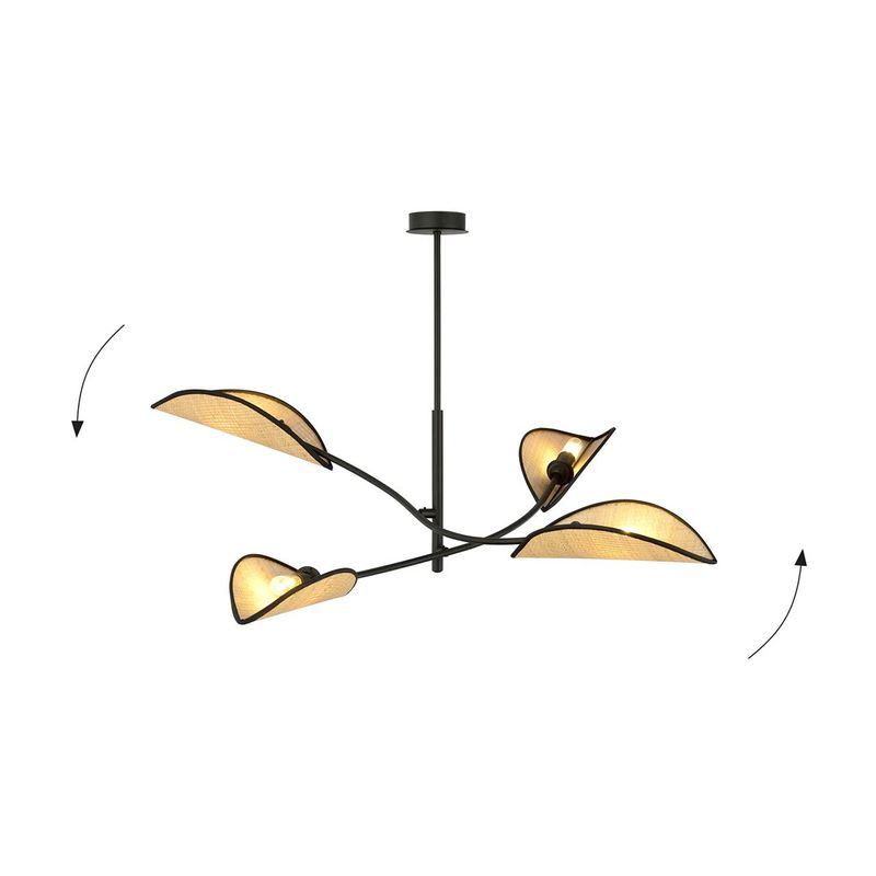 Emibig Lighting Taklampa LOTUS 4 SVART/ROTTING