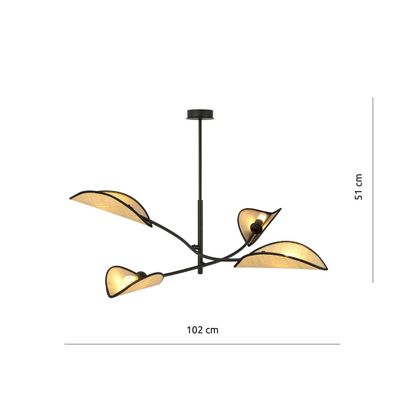 Emibig Lighting Taklampa LOTUS 4 SVART/ROTTING