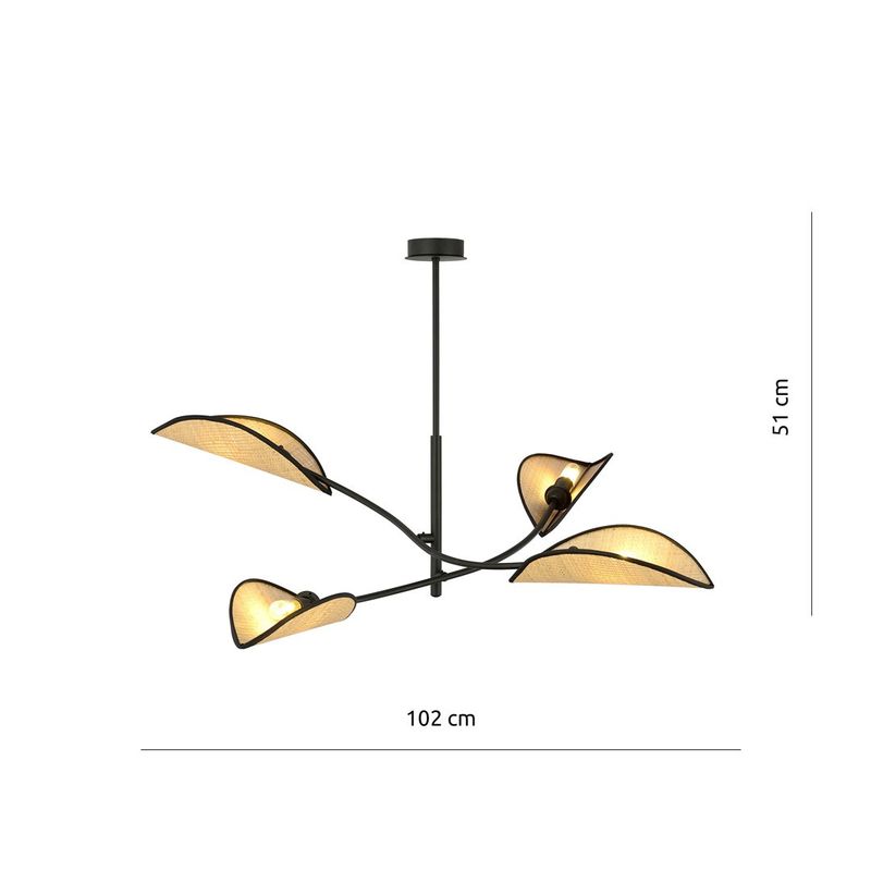 Emibig Lighting Taklampa LOTUS 4 SVART/ROTTING