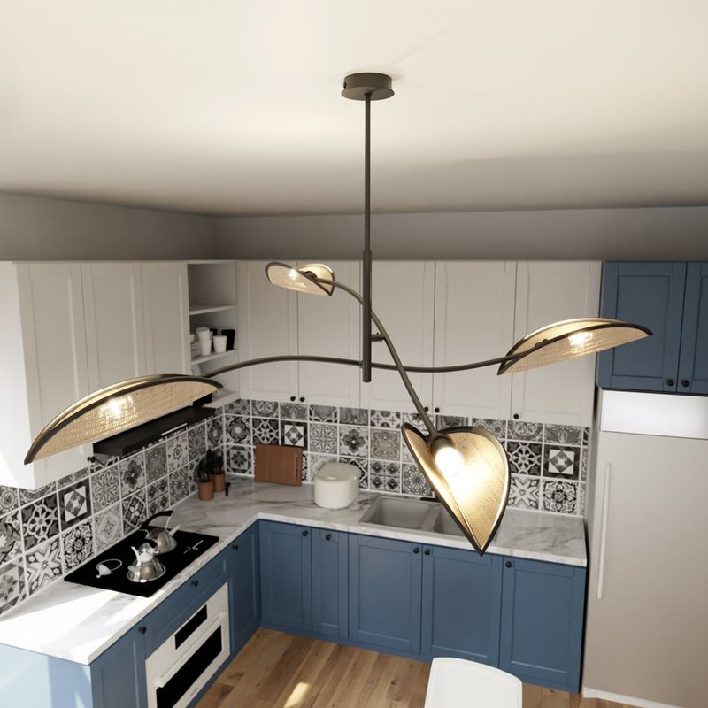 Emibig Lighting Taklampa LOTUS 4 SVART/ROTTING