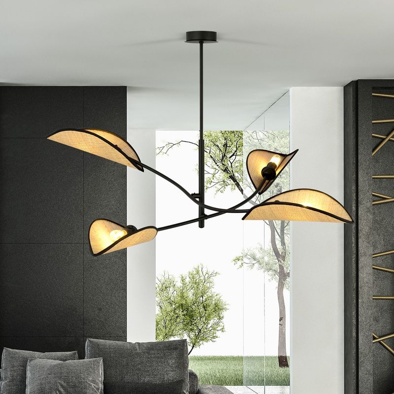 Emibig Lighting Taklampa LOTUS 4 SVART/ROTTING