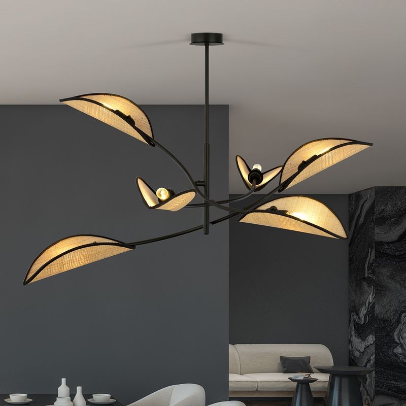 Emibig Lighting Taklampa LOTUS 6 SVART/ROTTING