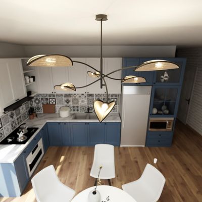 Emibig Lighting Taklampa LOTUS 6 SVART/ROTTING