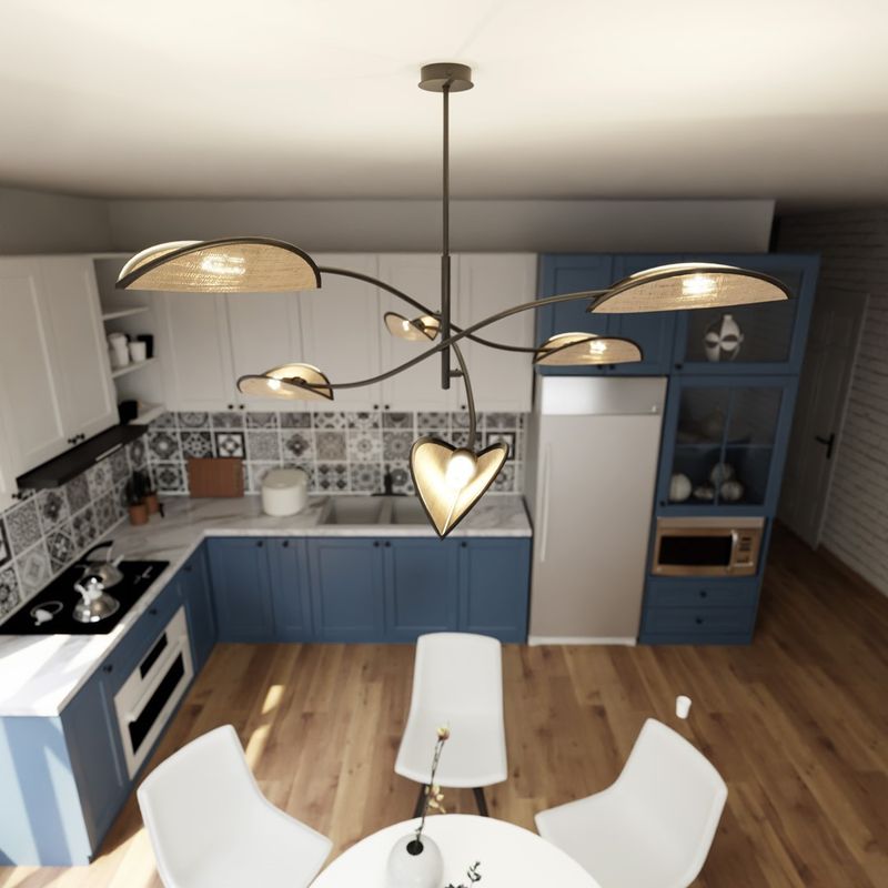 Emibig Lighting Taklampa LOTUS 6 SVART/ROTTING