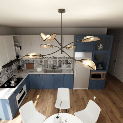 Emibig Lighting Taklampa LOTUS 6 SVART/ROTTING