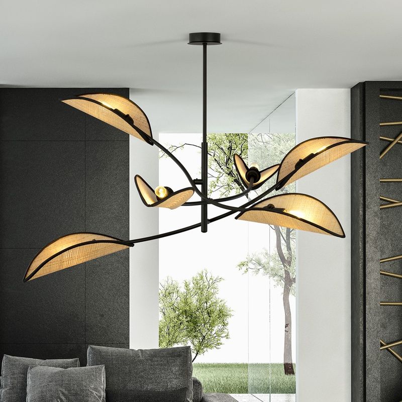 Emibig Lighting Taklampa LOTUS 6 SVART/ROTTING