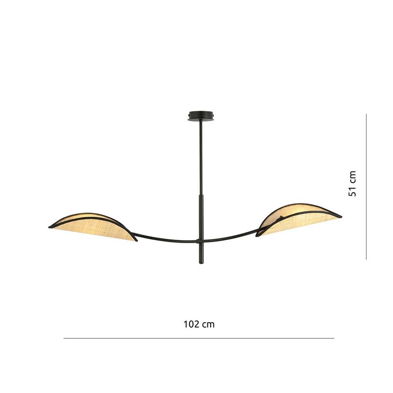 Emibig Lighting Taklampa LOTUS 2 SVART/ROTTING