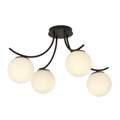 Emibig Lighting Taklampa BOSTON 4 SVART/OPAL