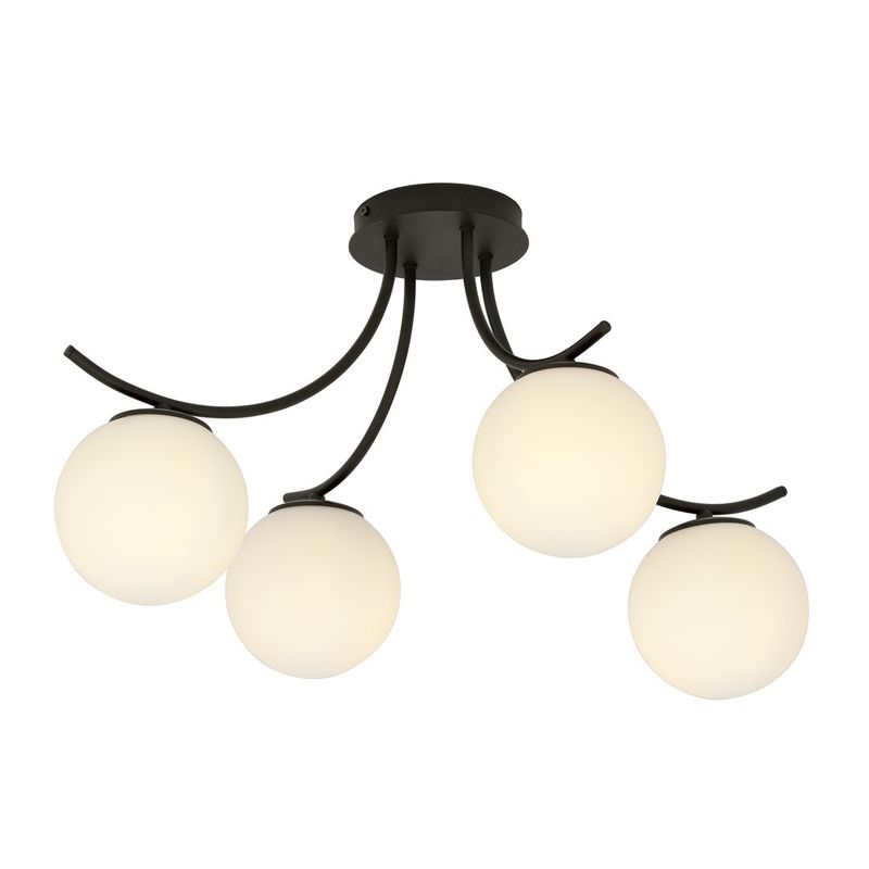 Emibig Lighting Taklampa BOSTON 4 SVART/OPAL