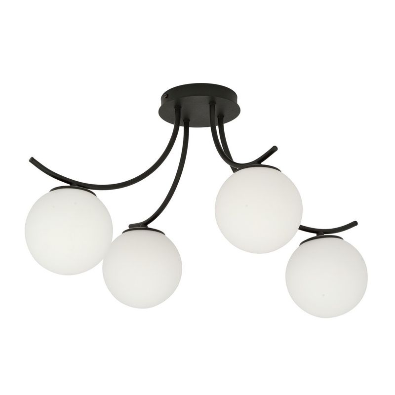 Emibig Lighting Taklampa BOSTON 4 SVART/OPAL