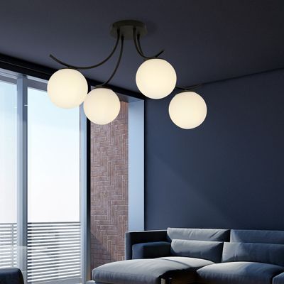 Emibig Lighting Taklampa BOSTON 4 SVART/OPAL