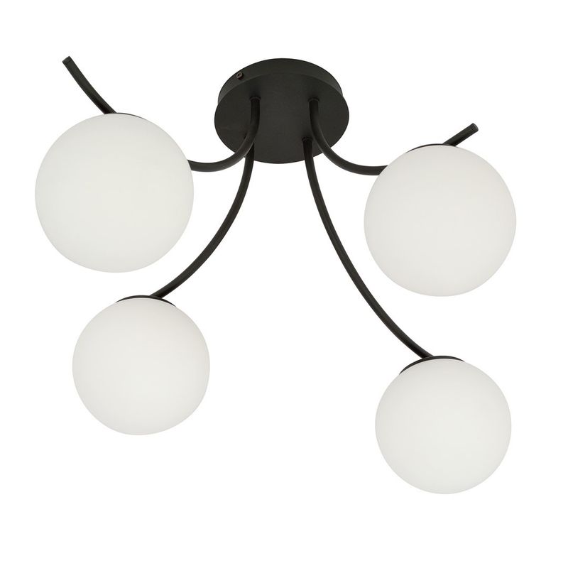 Emibig Lighting Taklampa BOSTON 4 SVART/OPAL