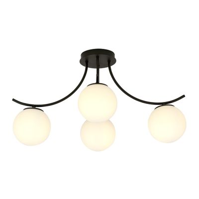 Emibig Lighting Taklampa BOSTON 4 SVART/OPAL