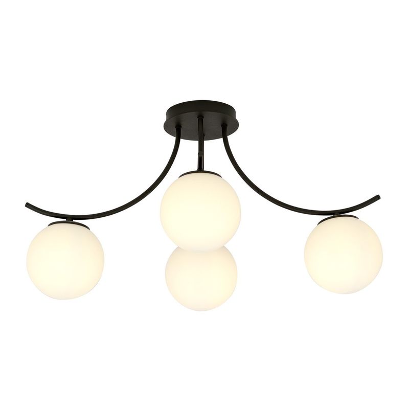 Emibig Lighting Taklampa BOSTON 4 SVART/OPAL