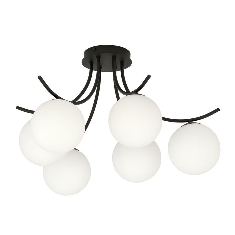 Emibig Lighting Taklampa BOSTON 6 SVART/OPAL