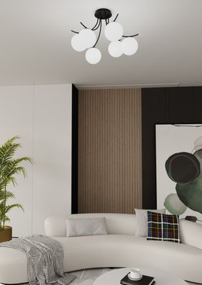Emibig Lighting Taklampa BOSTON 6 SVART/OPAL