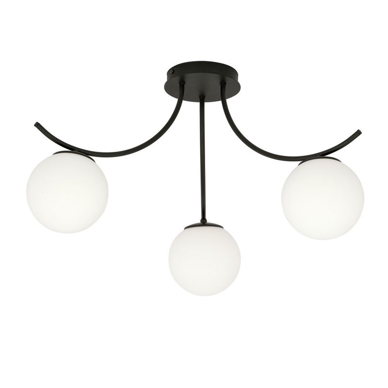 Emibig Lighting Taklampa BOSTON 3 SVART/OPAL