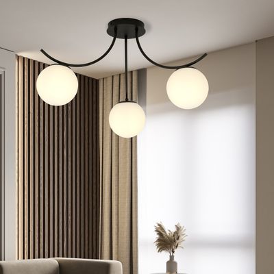 Emibig Lighting Taklampa BOSTON 3 SVART/OPAL