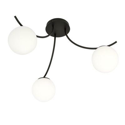 Emibig Lighting Taklampa BOSTON 3 SVART/OPAL