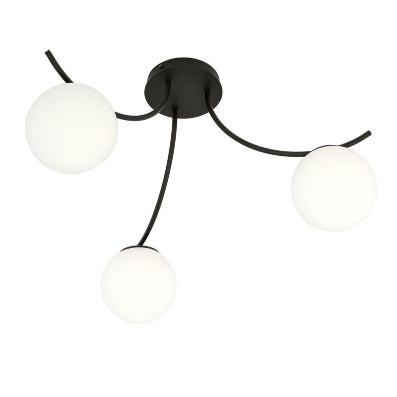 Emibig Lighting Taklampa BOSTON 3 SVART/OPAL