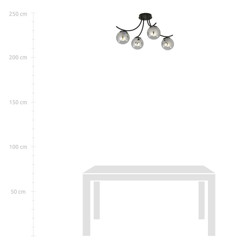 Emibig Lighting Taklampa BOSTON 4 SVART/GRAFIT