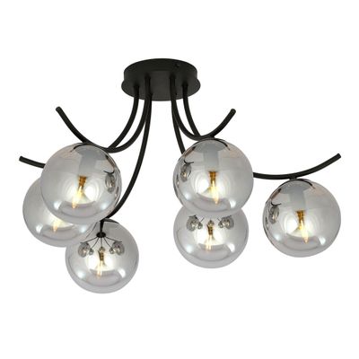 Emibig Lighting Taklampa BOSTON 6 SVART/GRAFIT