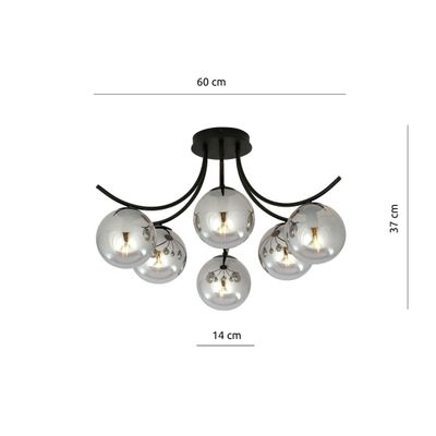 Emibig Lighting Taklampa BOSTON 6 SVART/GRAFIT